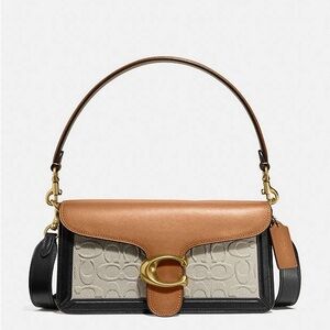 New COACH Signature Tabby 26 Shoulder Bag In Blocked Signature Canvas